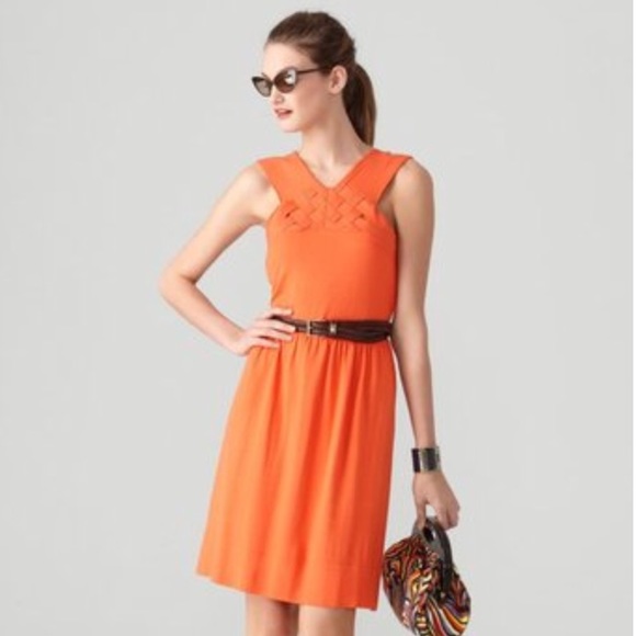 Milly Dresses & Skirts - Milly Tangerine Basketweave Annalee Knit Dress